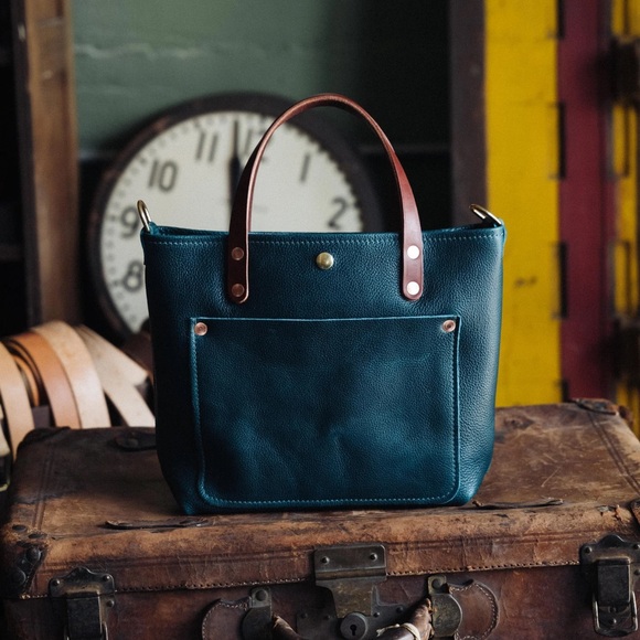 Dark Teal Bulldog Mini Travel Tote by KMM - Picture 3 of 15